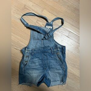 Madewell Adirondack Denim Short Overalls xs